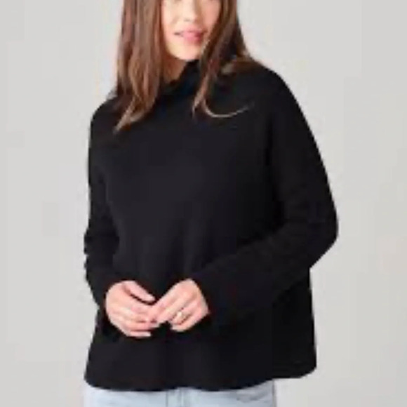 Madewell Black Ribbon Striped Jacquard Funnelneck Top Size XS - Picture 2 of 4